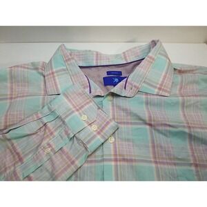 Egara Shirt Mens Non-Iron‎ Cotton Long Sleeve Button Up Plaid 3XLT